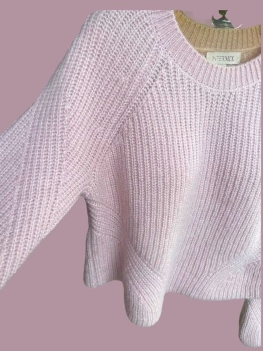 INTERMIX Soft Pink Cozy Wool Sweater Crewneck